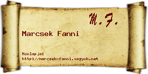 Marcsek Fanni névjegykártya