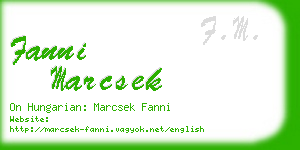 fanni marcsek business card